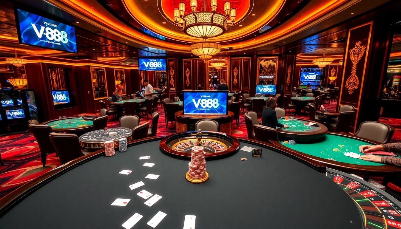 Experience high-stakes gaming excitement at VN 88 with luxurious casino elements.