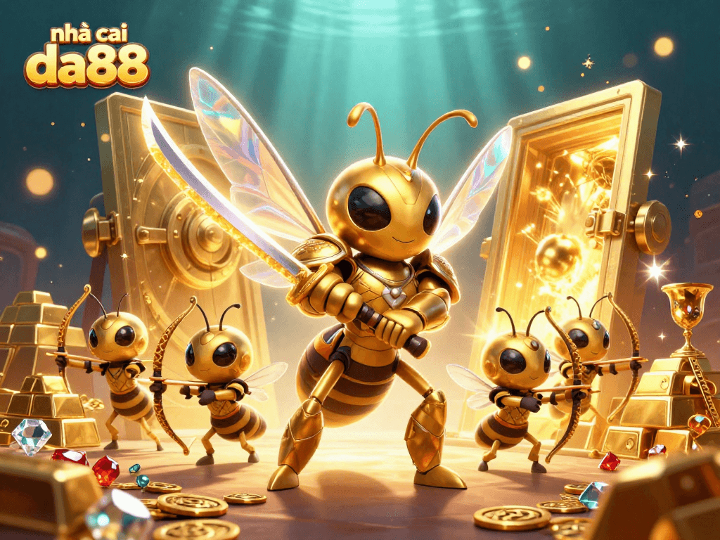 Engage with exciting games at nhà cái da88 as a giant hornet warrior welcomes players to riches.