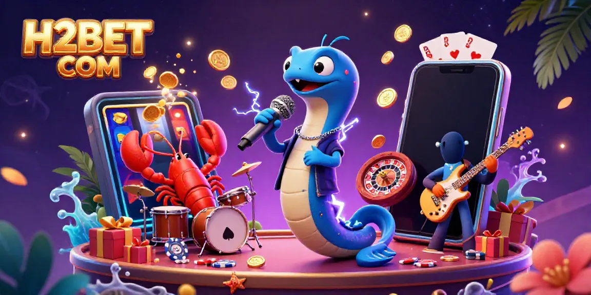 Experience the thrill with H2BET COM in an underwater casino featuring vibrant 3D characters.