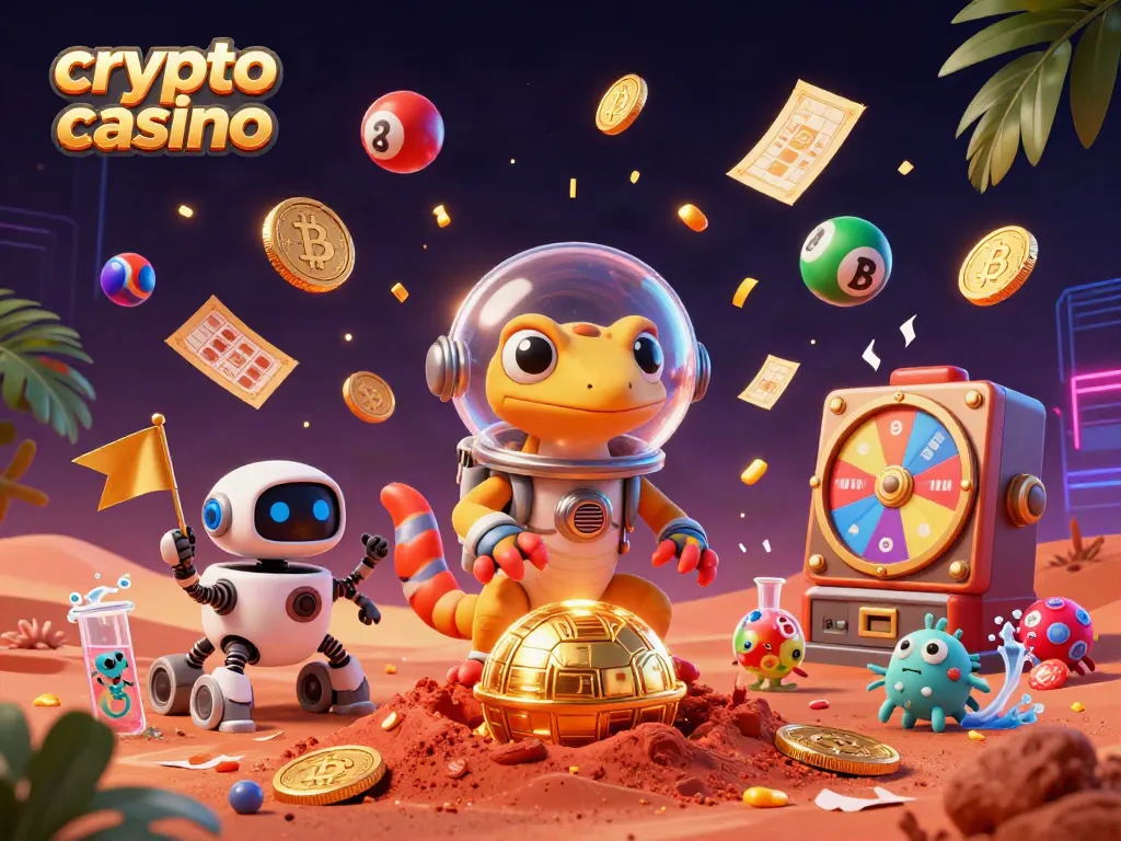 Immerse yourself in a thrilling crypto casino adventure with a Martian gecko and vibrant games.