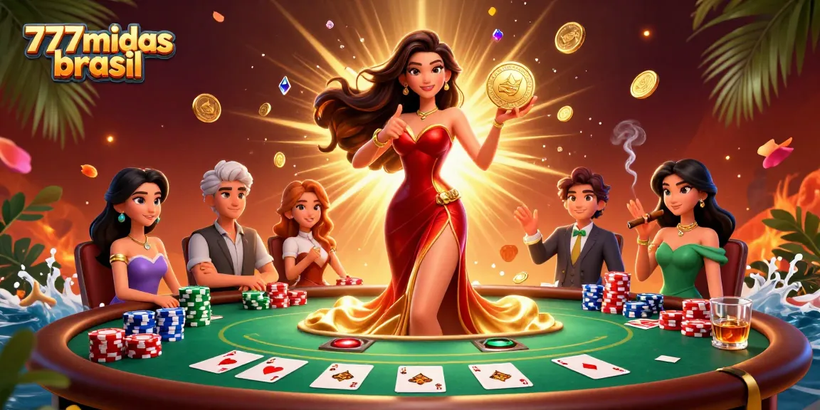 Experience the thrill of 777midas brasil with a stunning casino-themed digital illustration.