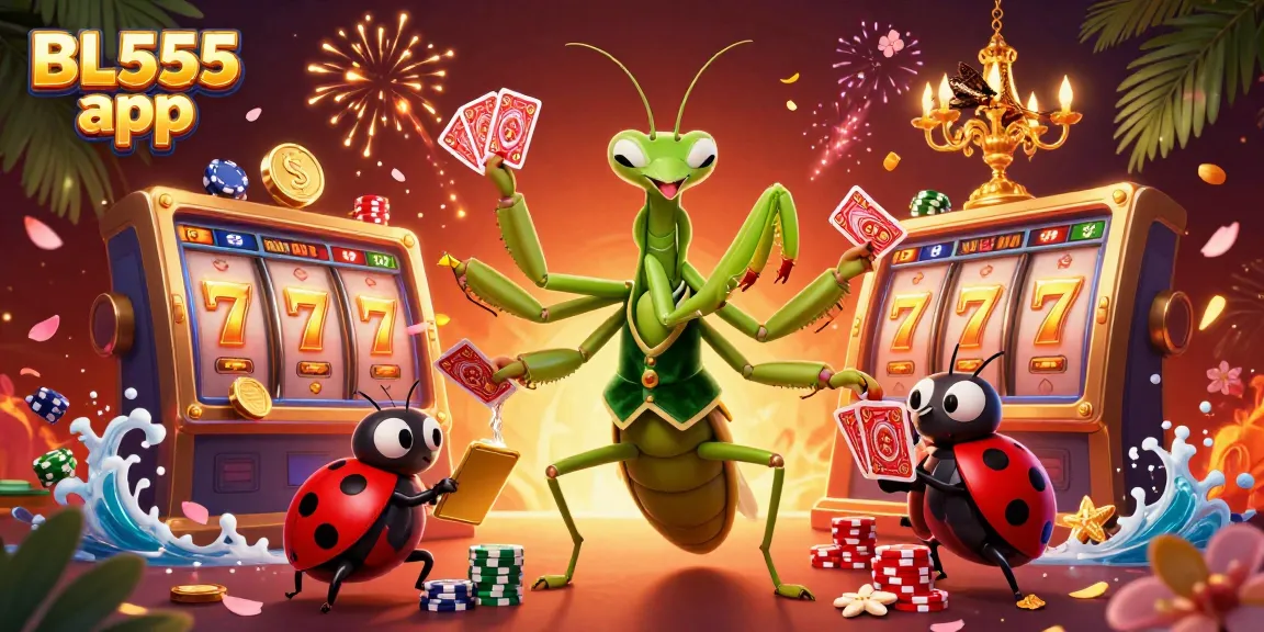 Experience the thrilling BL555 app with a vibrant casino scene featuring a card sharp and pit boss.