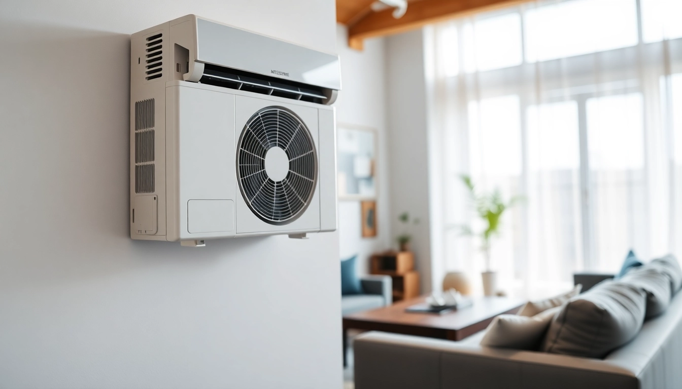 Enhance comfort with a mitsubishi mini split ac unit located in a stylish living room setting.