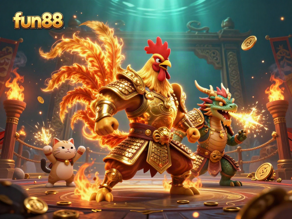 Experience fun88's vibrant casino world featuring dynamic 3D characters in an enchanting scene.