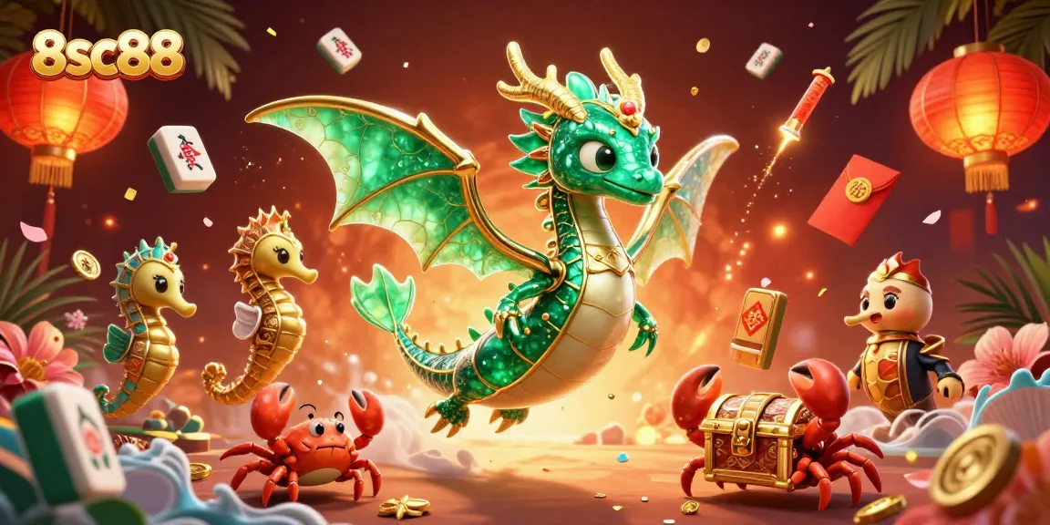 Engage in thrilling games at 8sc88, featuring a vibrant underwater casino scene filled with treasure and festive elements.