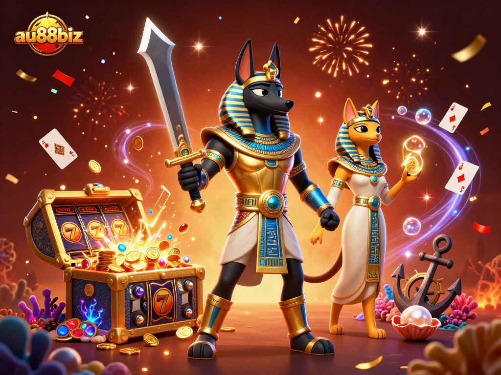 Win big with au88biz at a vibrant, Egyptian-themed casino adventure packed with treasures!