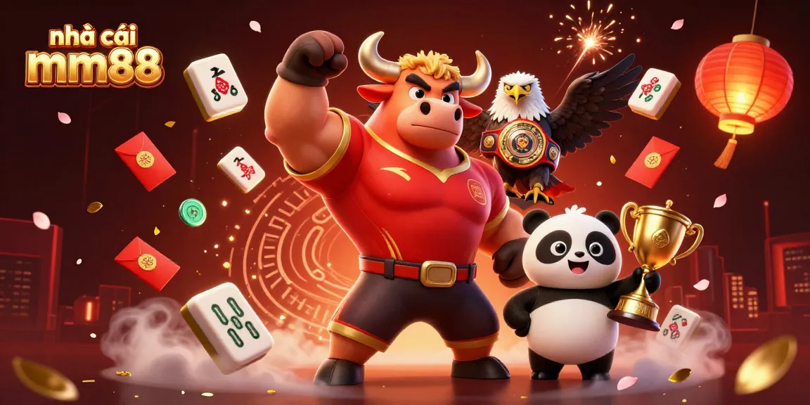 Experience the excitement at nhà cái mm88 with dynamic casino-themed 3D characters celebrating victory!