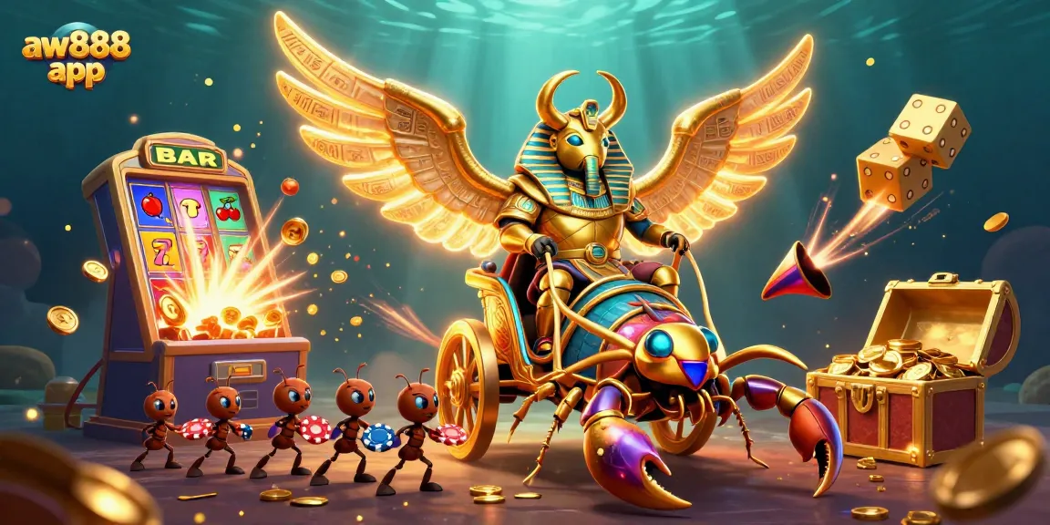 Discover the excitement of playing with the aw888 app, featuring dynamic characters and vibrant casino elements.