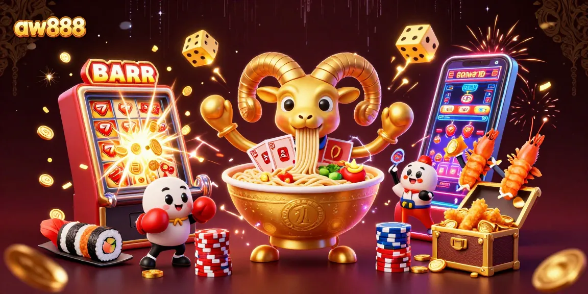 Experience thrilling gameplay at aw888 with a dynamic 3D casino scene showcasing vibrant characters and slot game excitement.