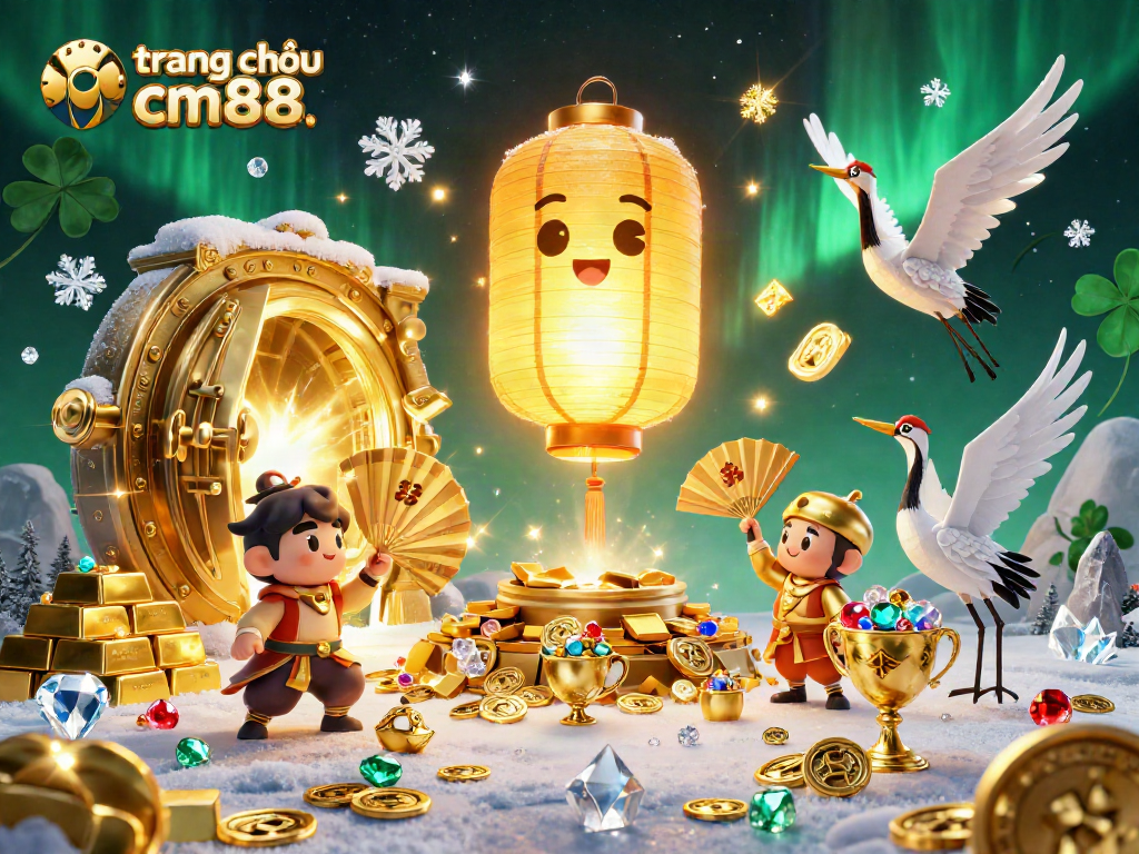 Experience excitement at trang chủ cm88 with this vibrant 3D illustration showcasing a magical casino environment.