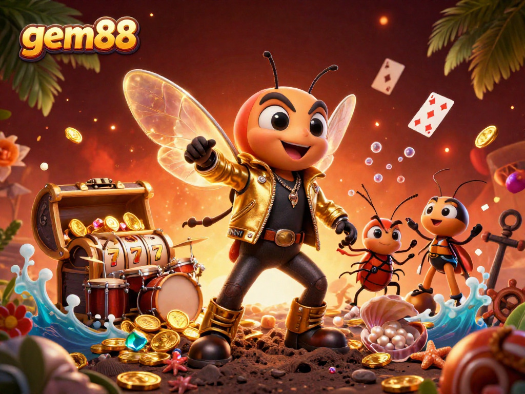 Experience gem88's winning moments with vibrant characters and thrilling casino elements.