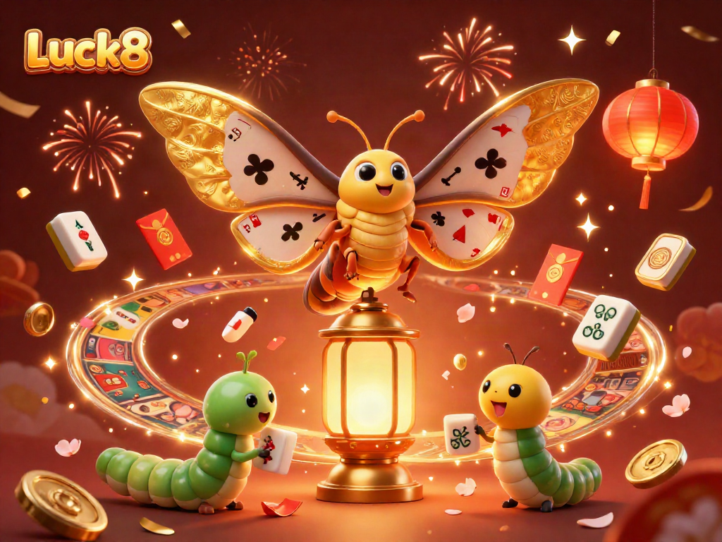 Engage in the vibrant world of Luck8 casino with fantastical characters and rich details celebrating the online gambling experience.