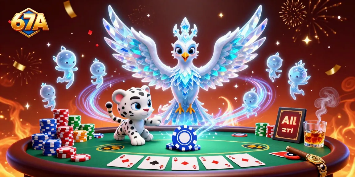 Experience thrilling gameplay with 67A at a lively poker table featuring magical characters and vibrant animations.