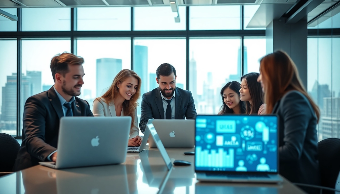 Showcasing experts collaborating in USA focused digital service transformation in a modern office environment.