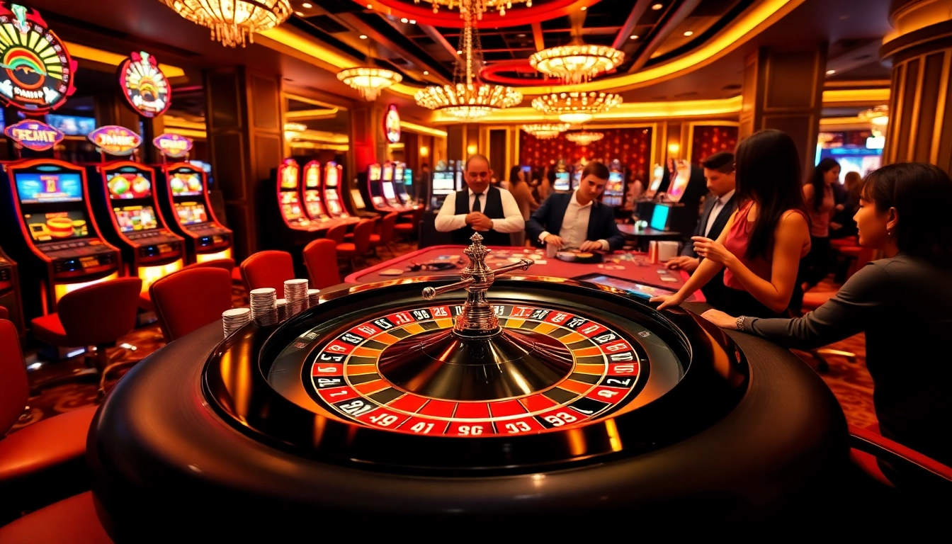 Engaging casino gameplay at https://288tbr.com/ with vibrant roulette tables and excited players.