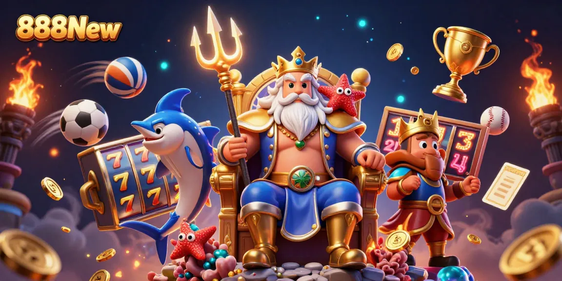 Experience the vibrant action of 888New with dynamic gaming elements and engaging characters in a rich scene.