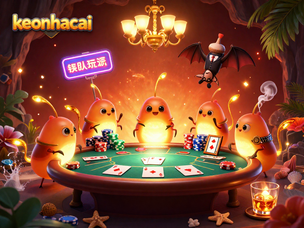 Experience excitement at keonhacai with glowing glowworms lighting a vibrant cave casino scene.