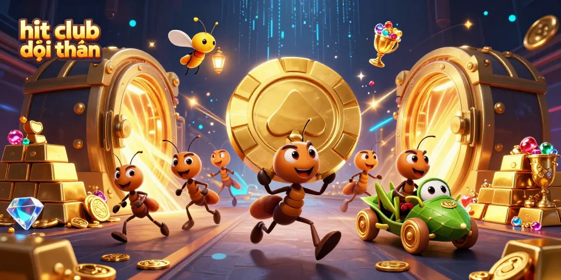 Experience vibrant gameplay with hit club đổi thưởng as ant thieves uncover glowing treasures in a casino heist.