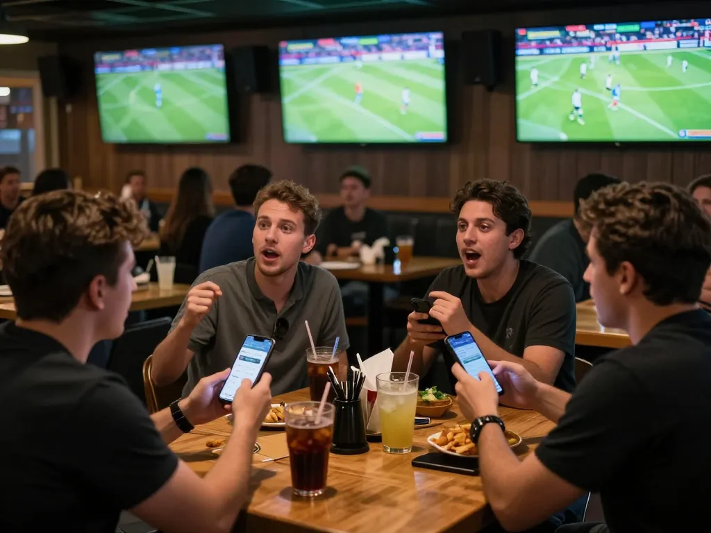 Socolive brings thrilling soccer action with fans engaging in live betting at a lively sports bar.